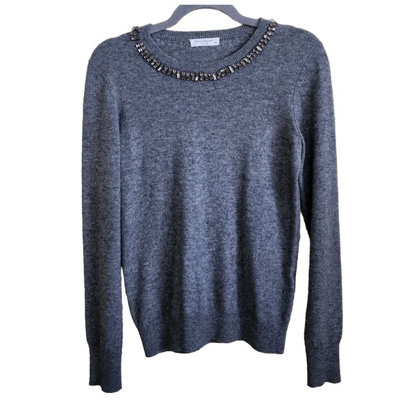 Equipment 'Shane' Embellished $359 Sweater in HEATHER GRAY XS wool Cashmere EUC - Picture 9 of 12